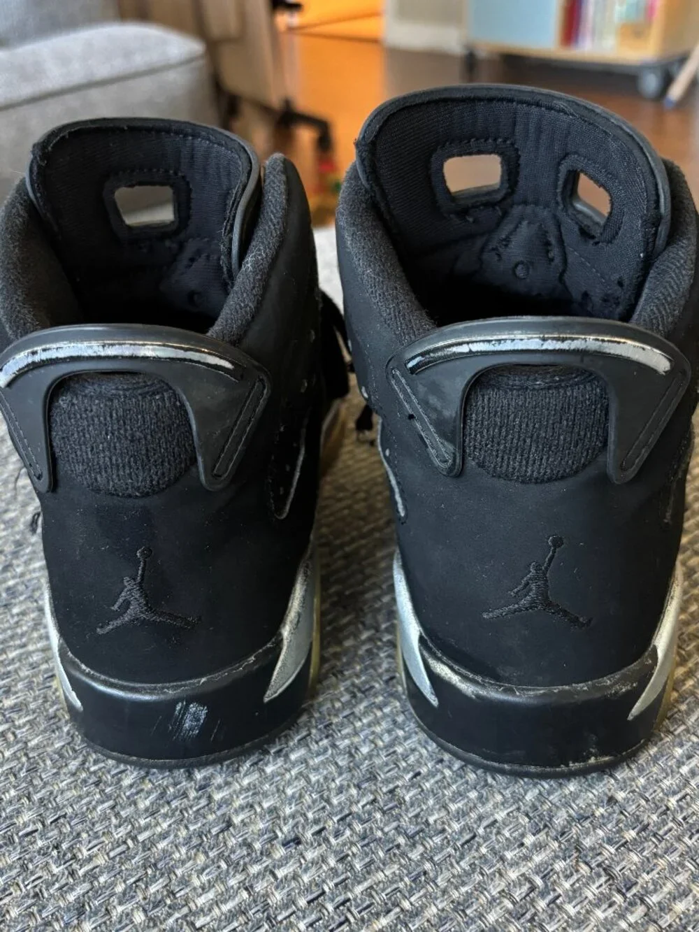 Nike Air Jordan 6 Retro GS Chrome Black Legacy Basketball Shoes | Size 4 Youth